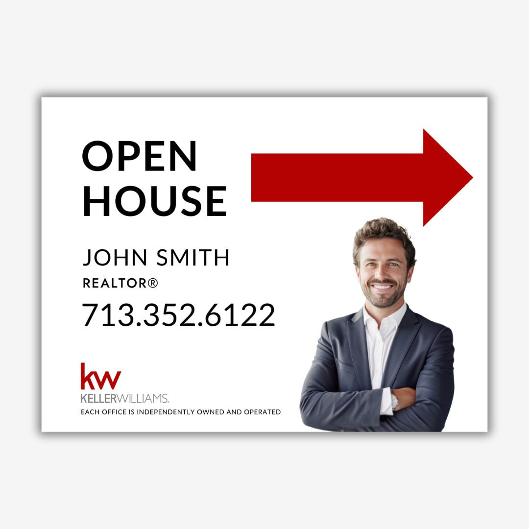 Open House White With Headshot V2 Sign