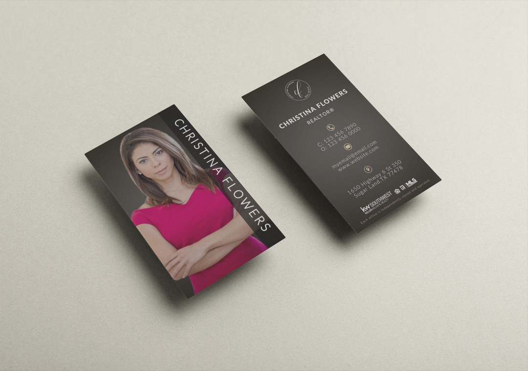 Black Gold Vertical Business Card