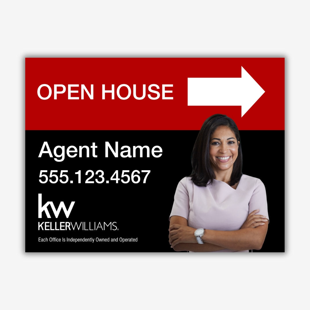 Red And Black with Headshot Open House 24 x 18