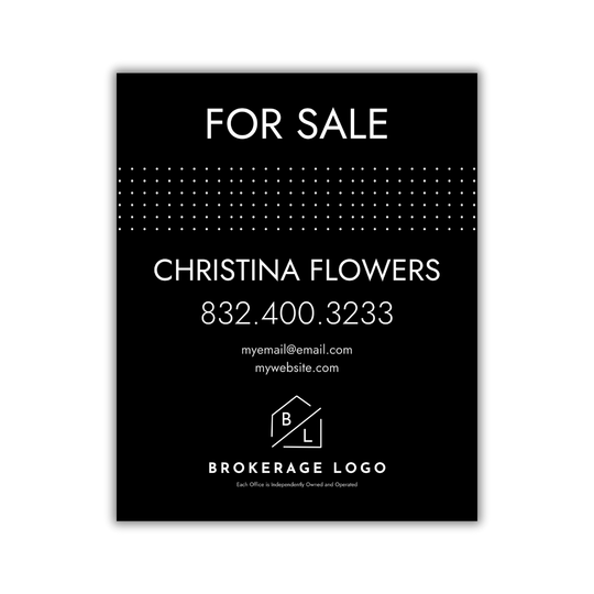 Black For Sale Sign with Dots