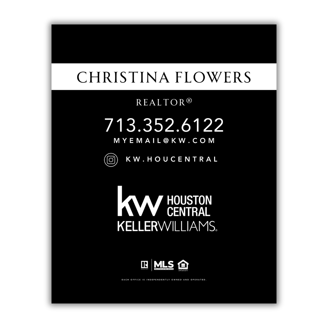 KW Houston Central Sign without Picture 24x30
