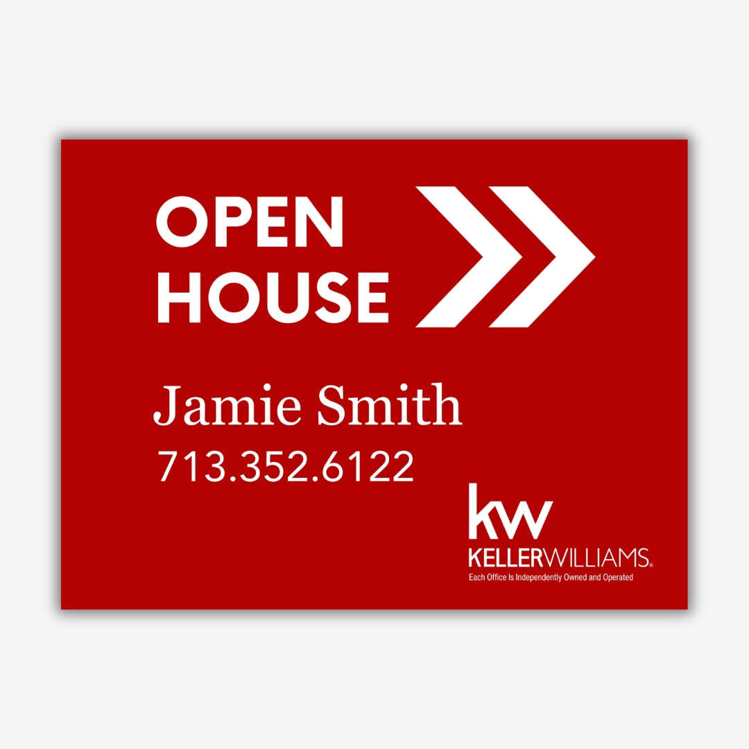 All Red Open house Sign (24 x 18)