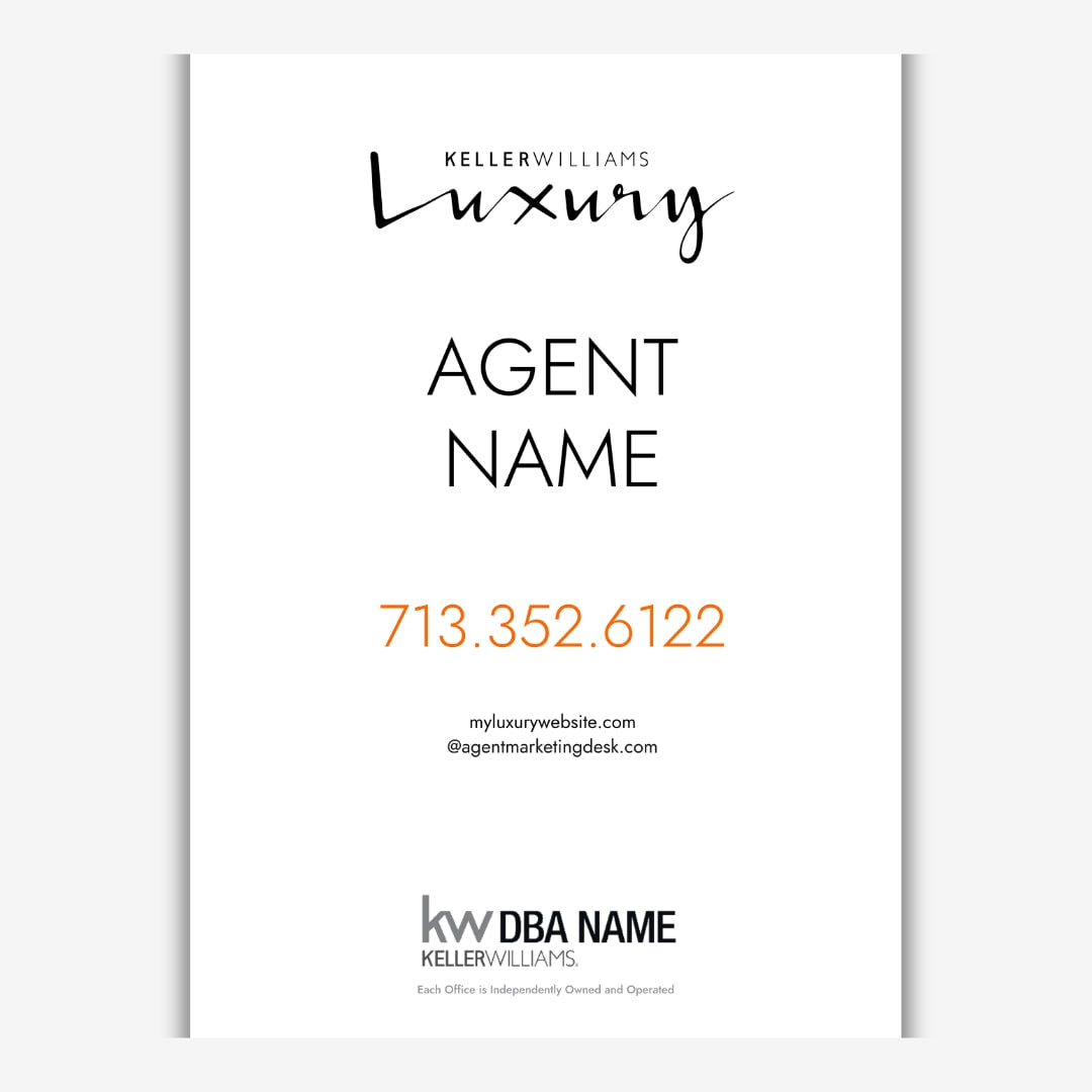 White Luxury Sign 24x36 Premium Sign
