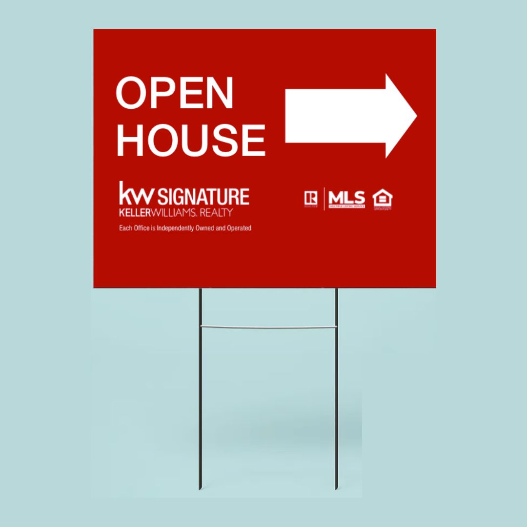 KW Signature Open House Signs with Wire Stands (9 each) Agent