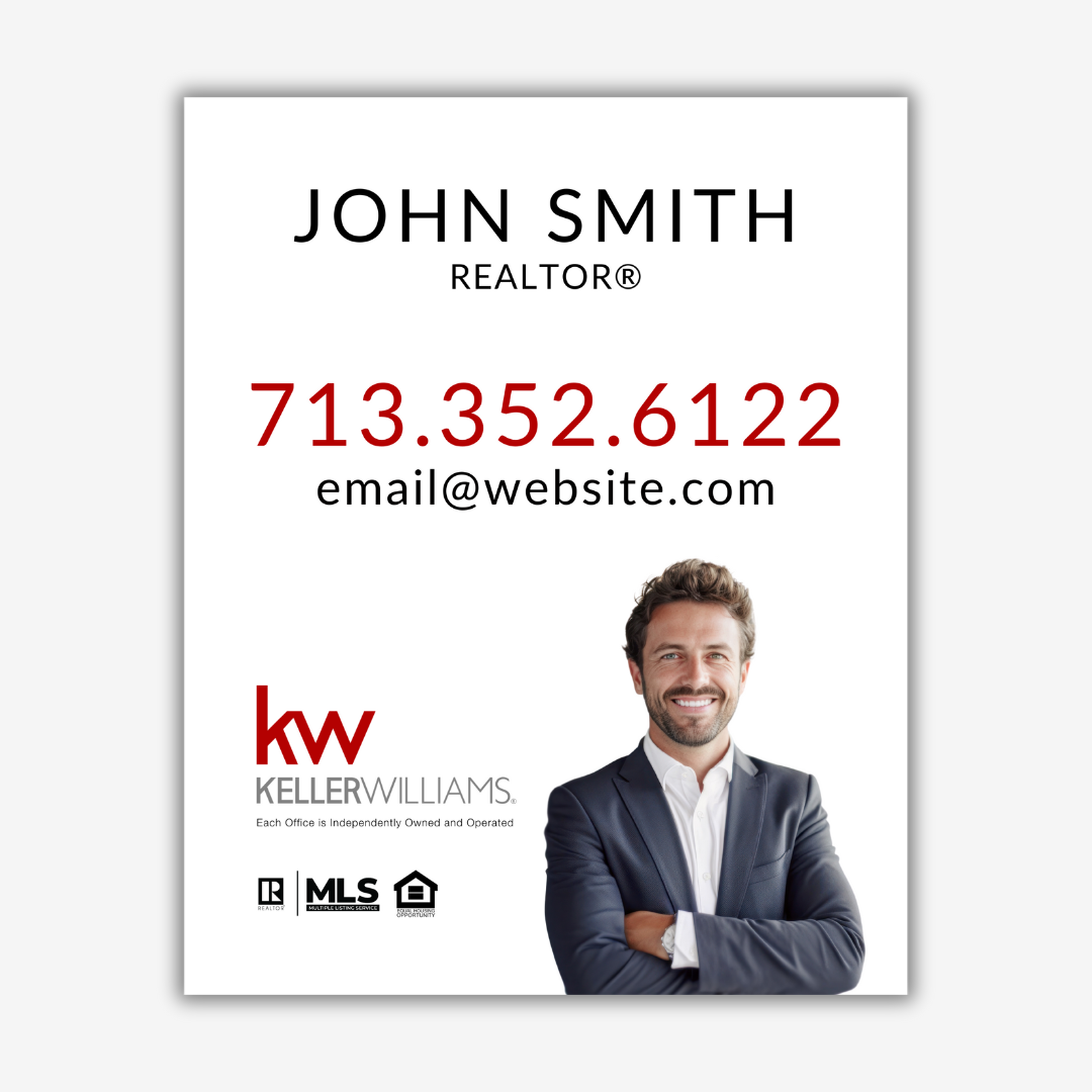White Sign With Headshot V2 24x30 Sign