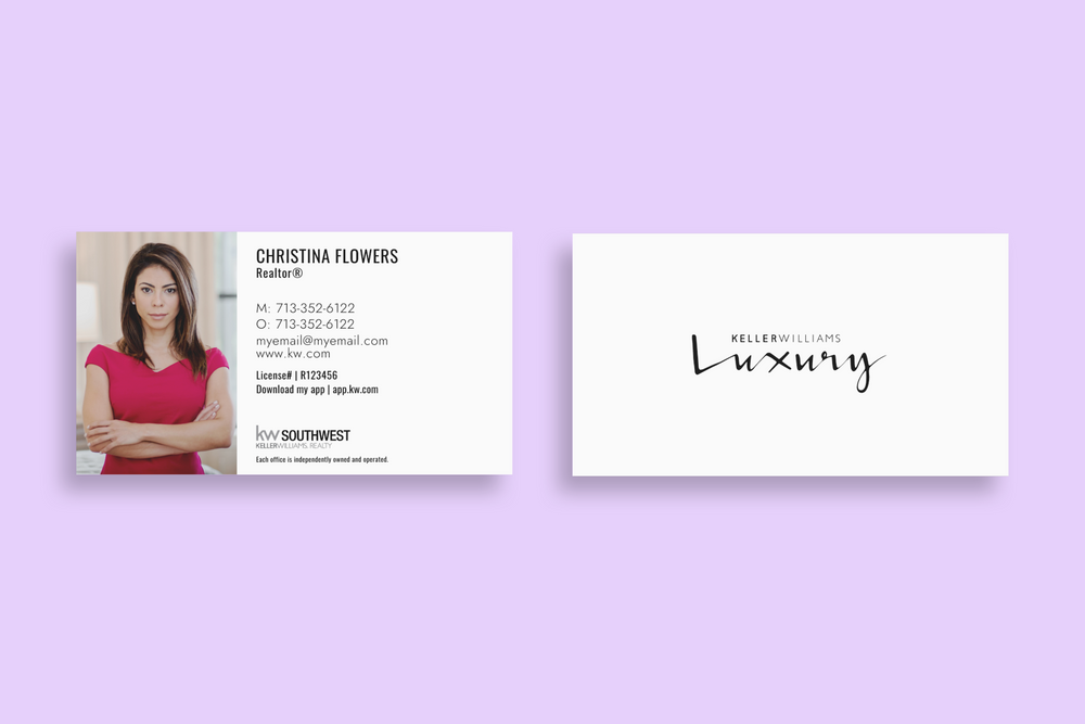 KW Luxury Business Cards (white)