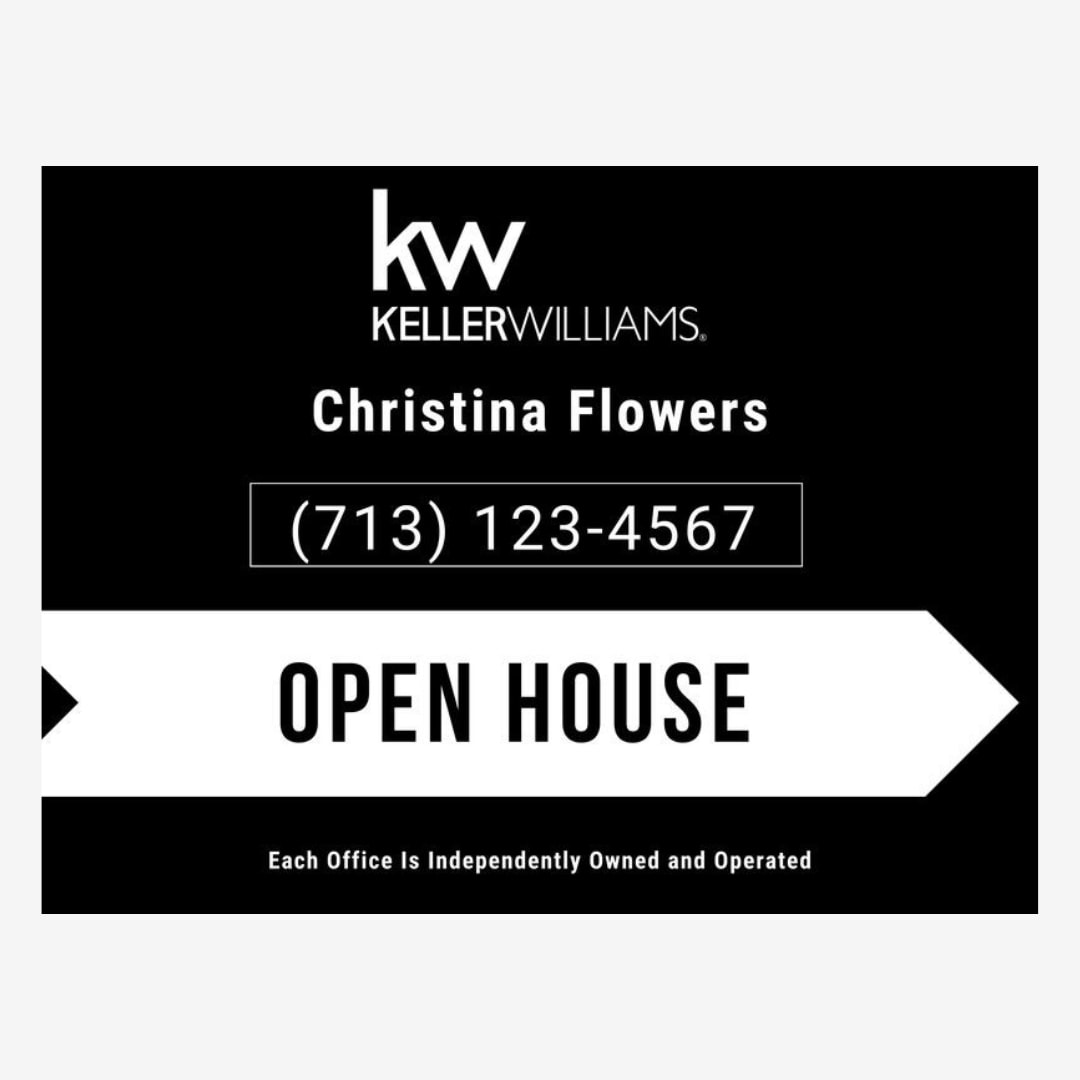Black And White Open House Signs
