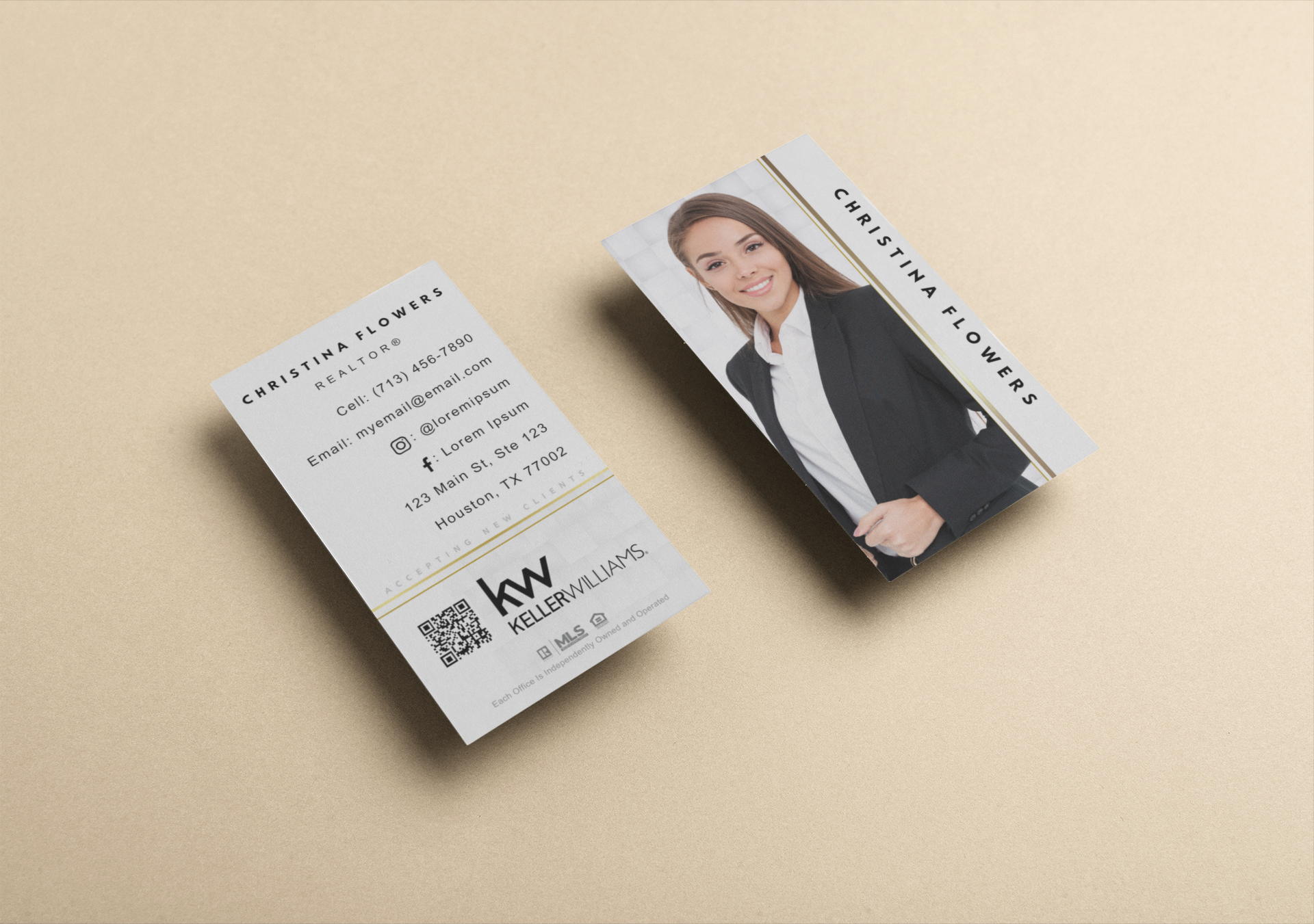 Gold White Black Business Cards