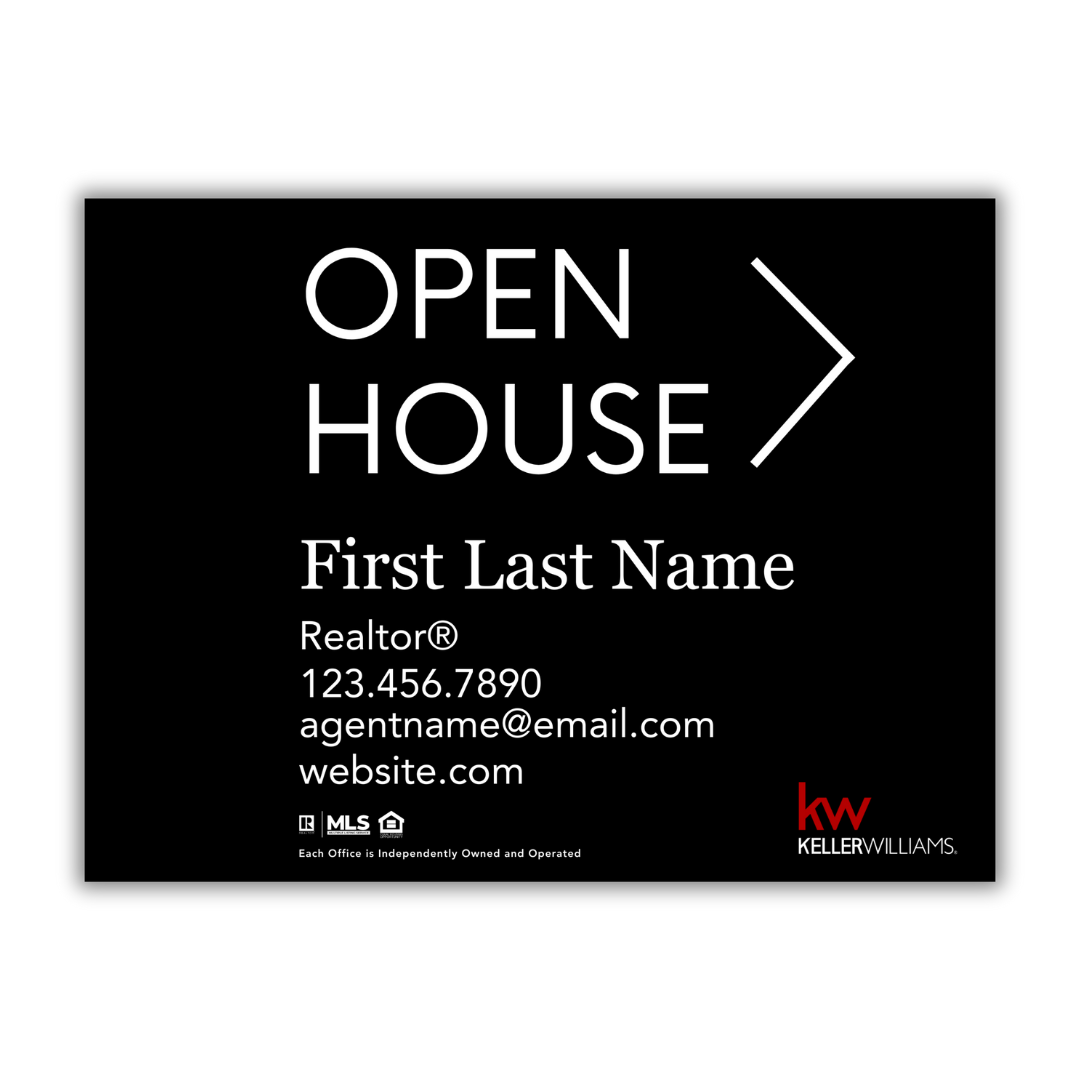 Black Open House Signs